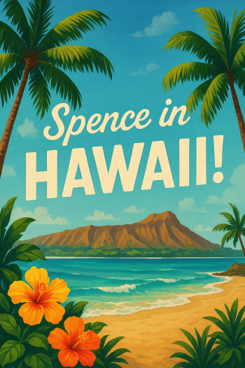 Spencer Bramucci enjoying a Hawaii vacation with friends, exploring beaches and tropical scenery