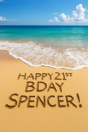 Image celebrating Spencer Bramucci's 21st Birthday