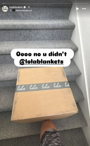 LolaBlankets post on their Instagram about their new partnership with Spencer Bramucci.